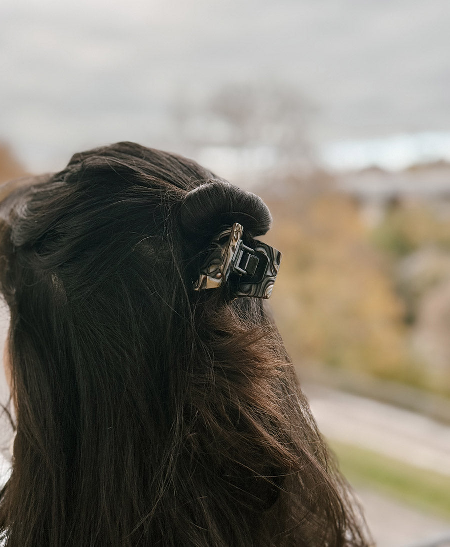 Haarklammer CLEO (S) aus Acetat - Onyx