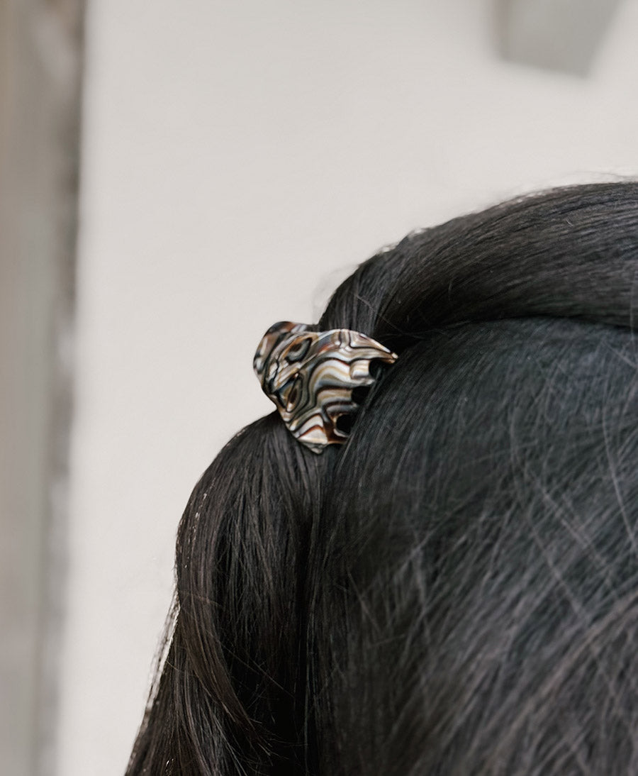 Haarklammer CHIARA (S) aus Acetat - Onyx