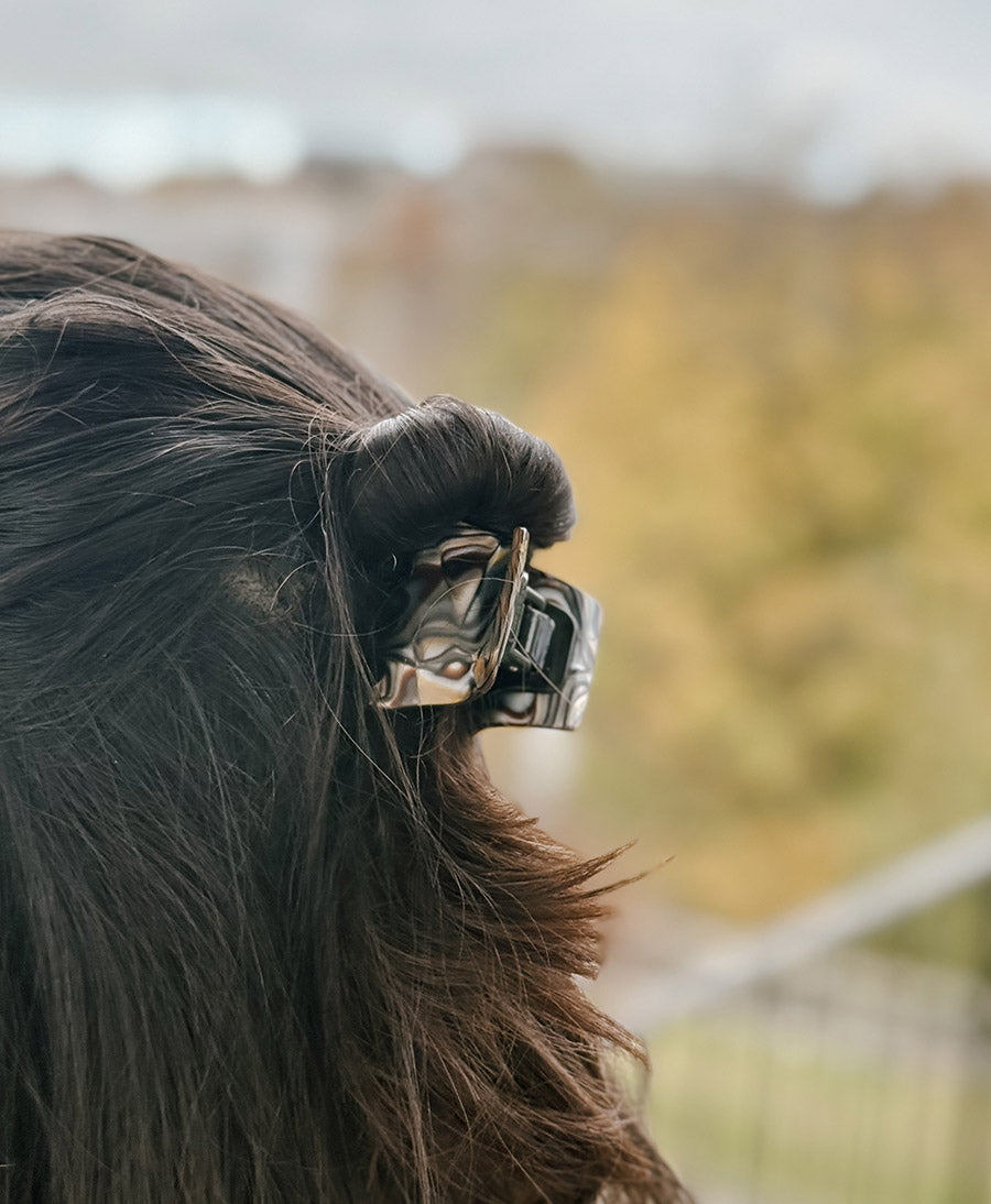 Haarklammer CLEO (S) aus Acetat - Onyx