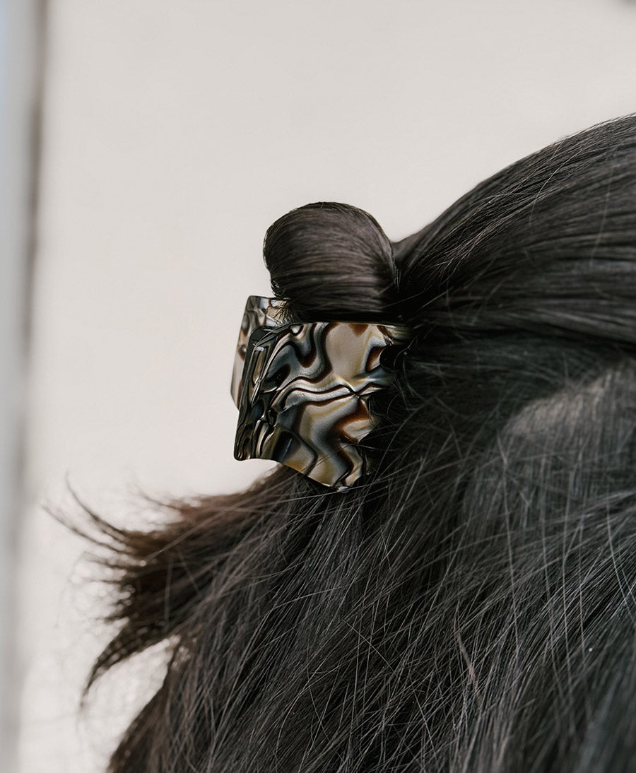 Haarklammer CLEO (S) aus Acetat - Onyx