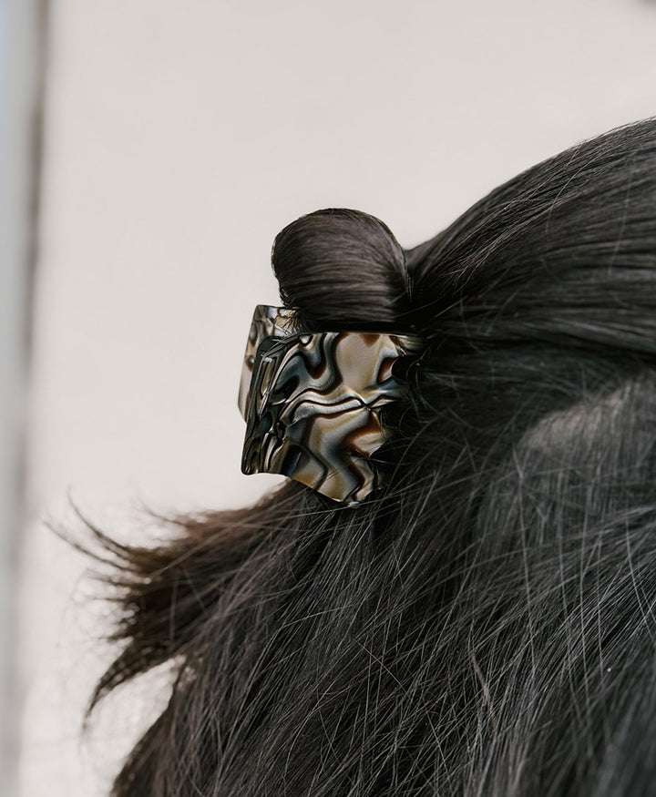 Haarklammer CLEO (S) aus Acetat - Onyx