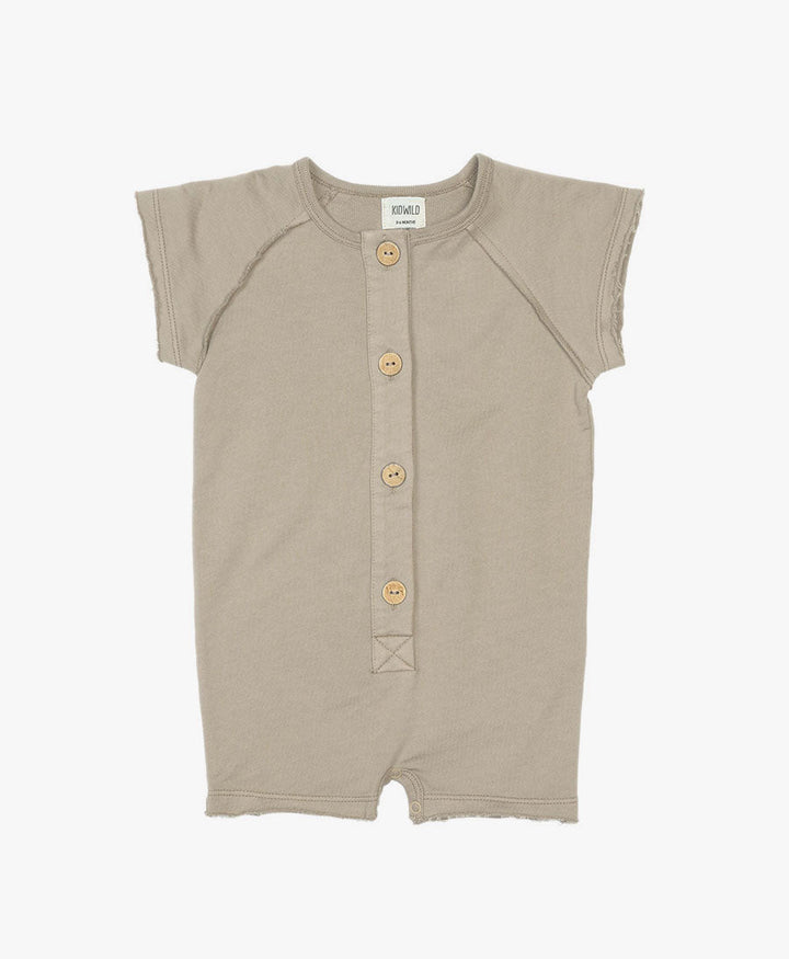 Organic Romper - Kurzer Jumpsuit - Pebble - Kidwild - clomes