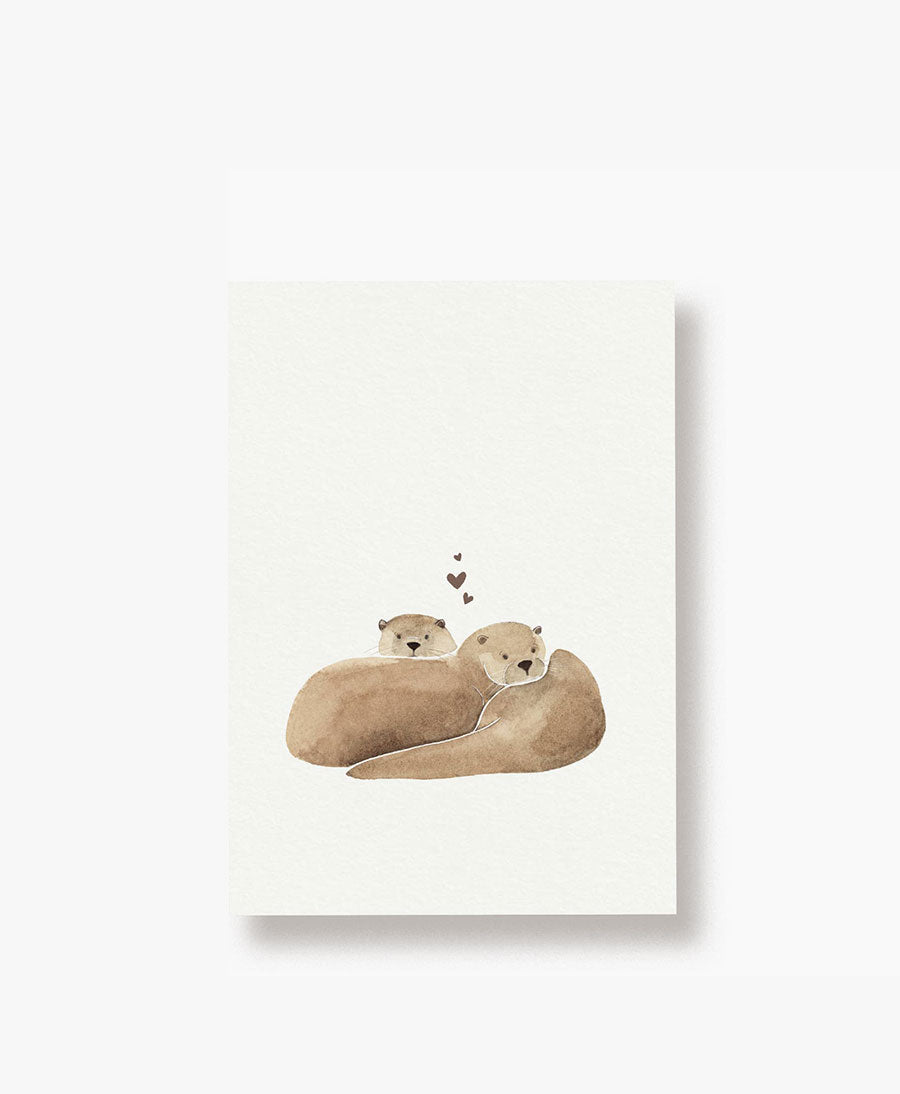 Postkarte "Otter Paar"