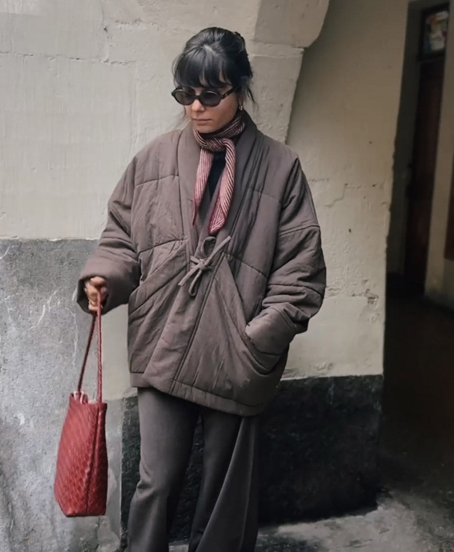 Gewebte Ledertasche "PAULINE" - Rouge