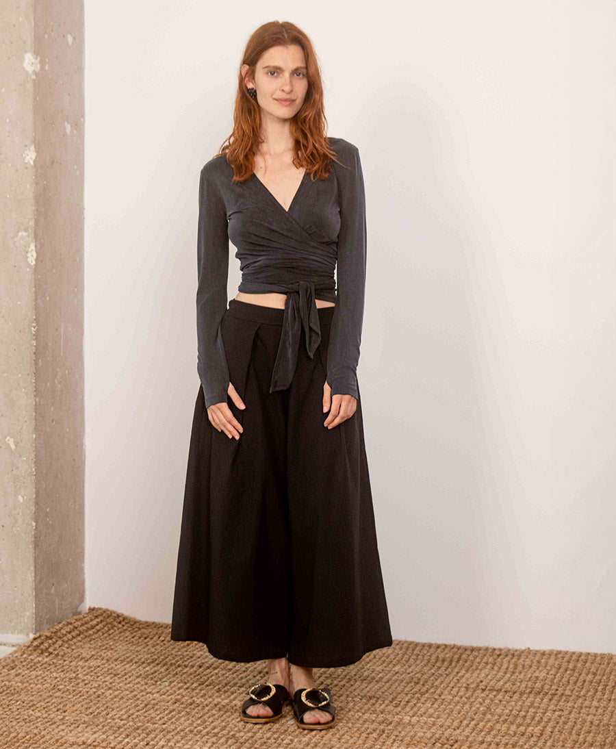 Culottes aus Bio-Baumwolle - Schwarz