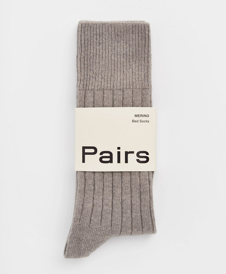 Merino Socken - Gerippt - Grau