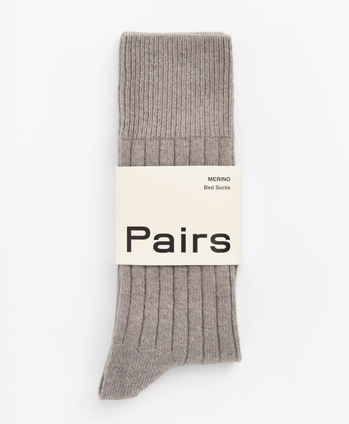 Merino Socken - Gerippt - Grau