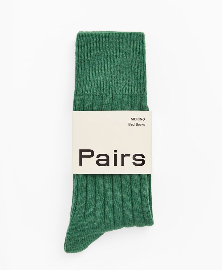 Merino Socken - Gerippt - Grün
