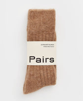 Socken weiche Alpaka Gerippt Pairs in Biscuit
