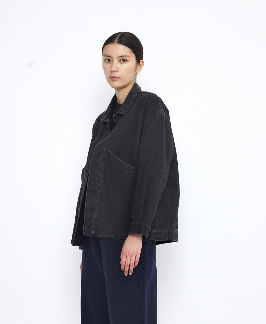 Hemdjacke Panel Pockets Shirt Jacket - Washed Black