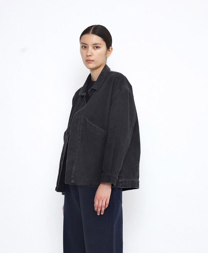 Hemdjacke Panel Pockets Shirt Jacket - Washed Black