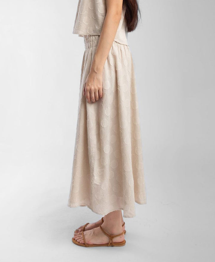 Jupe / Rock Shirred Skirt - Pearl