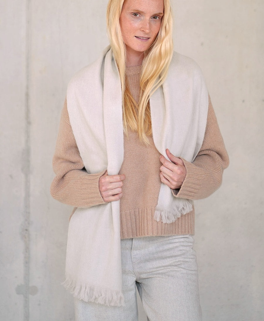 Halstuch Alpaka Schal Petit - Solid Butter Cream