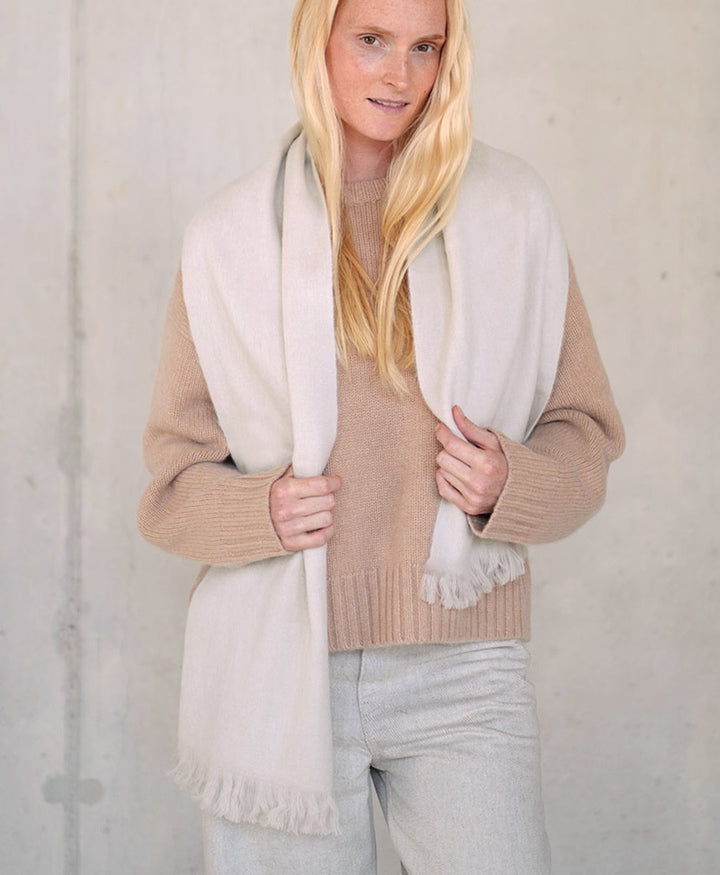 Halstuch Alpaka Schal Petit - Solid Butter Cream