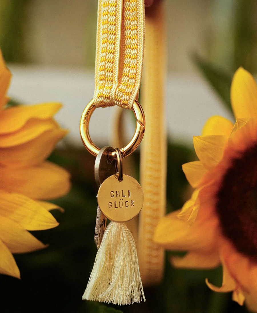 Schlüsselband vergoldeter Karabiner - Sunshine