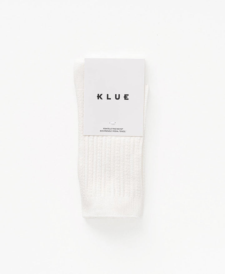 Pointelle Socken - gerippter Feinstrick - Weiss