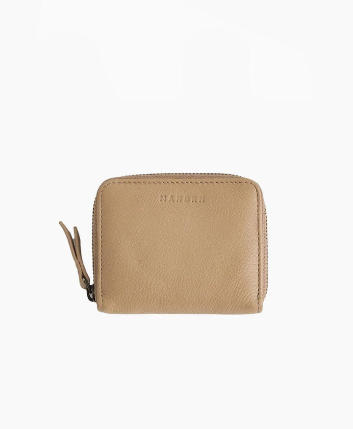 Portemonnaie aus Leder - Quin Wallet Sand - MANDRN - clomes