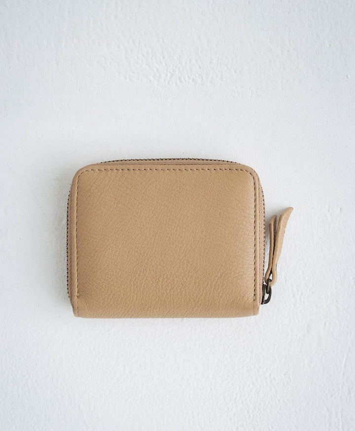 Portemonnaie aus Leder - Quin Wallet Sand - MANDRN - clomes