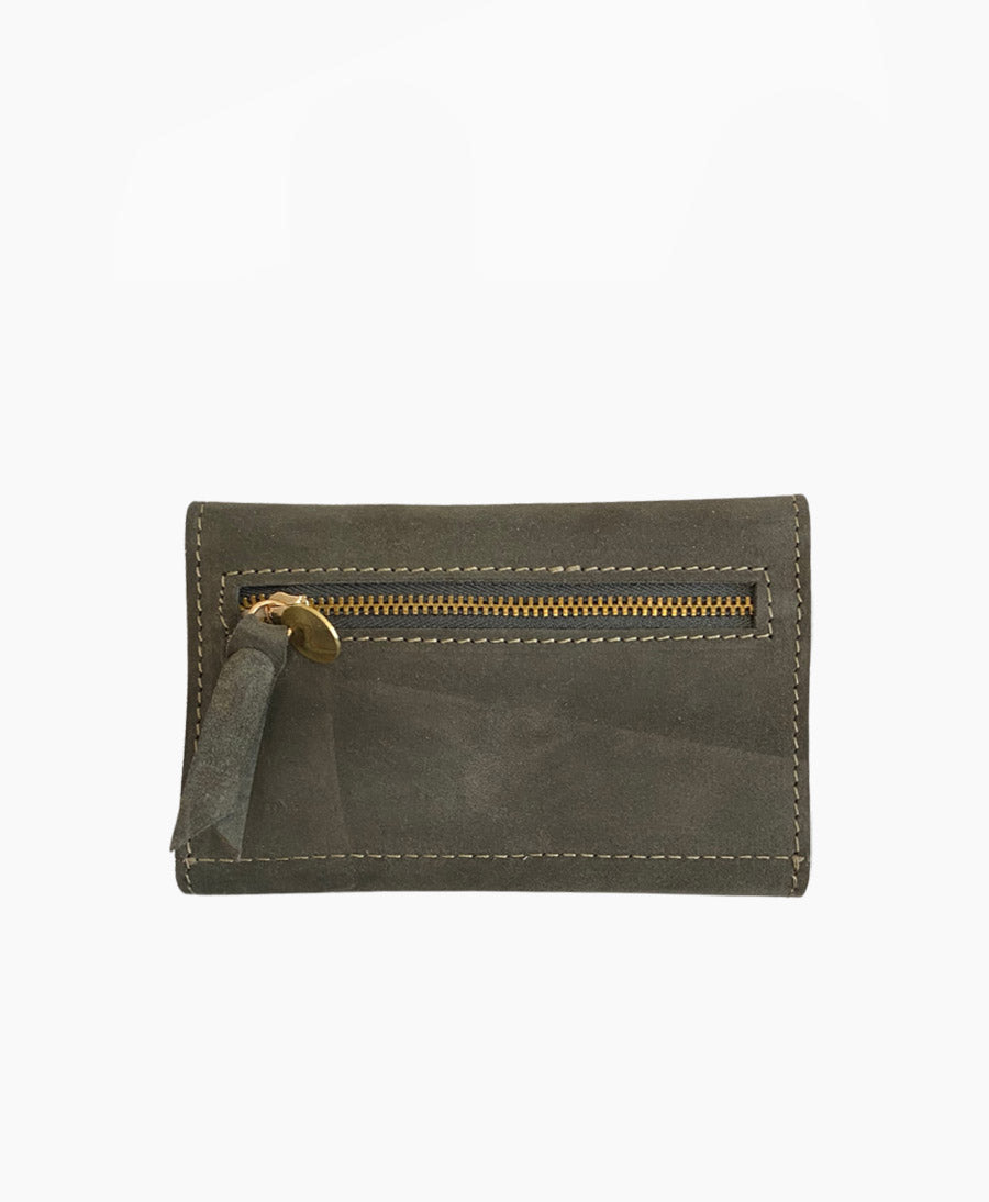 Denya Portemonnaie Flip Wallet aus Leder - Anthrazit