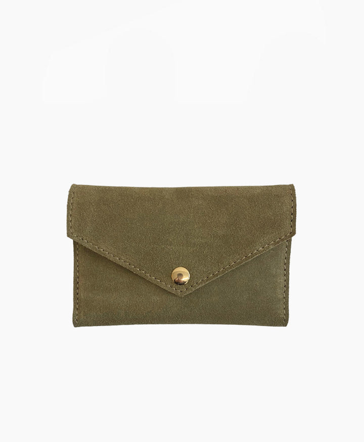 Denya Portemonnaie Flip Wallet aus Leder - Olive