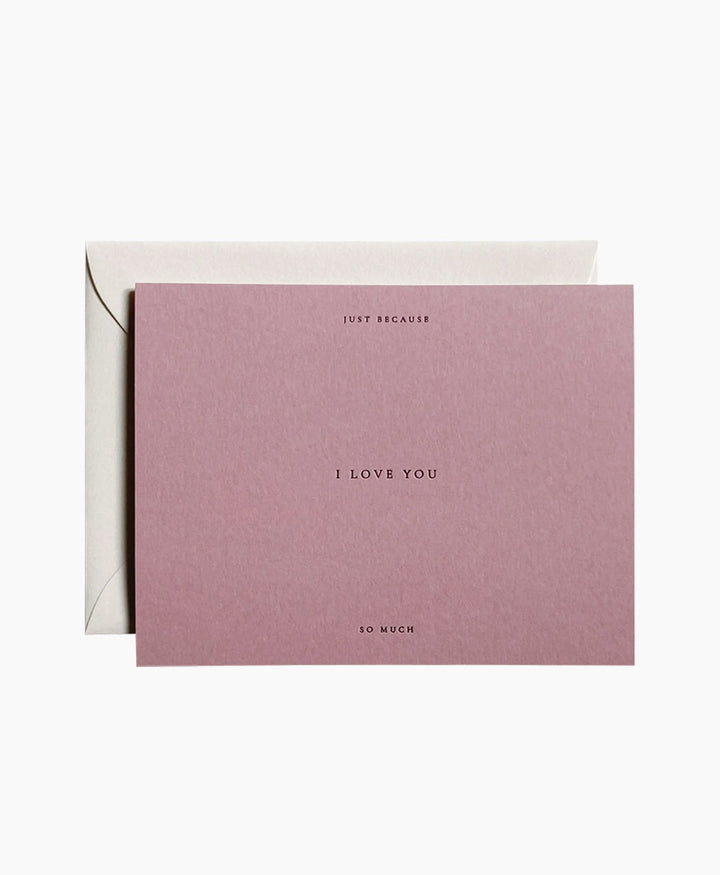 Geprägte Karte mit Couvert "I LOVE YOU" - Lila