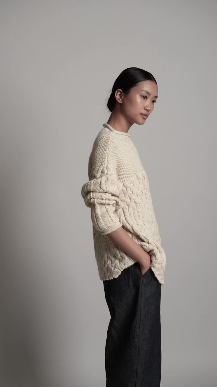 Strickpullover Heritage Fisherman - Creme