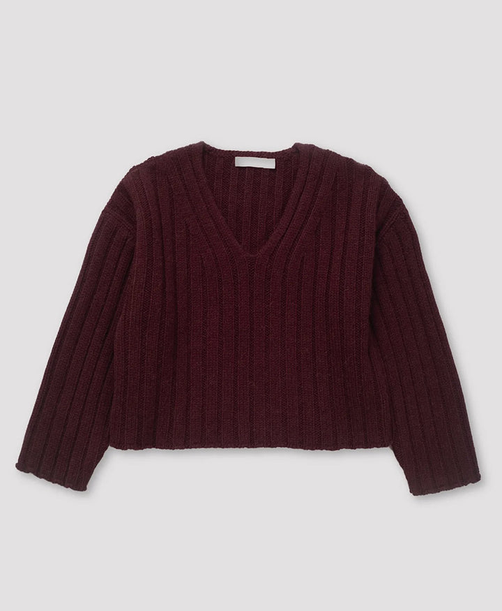 Strickpullover Plum Cropped Rib Pullover