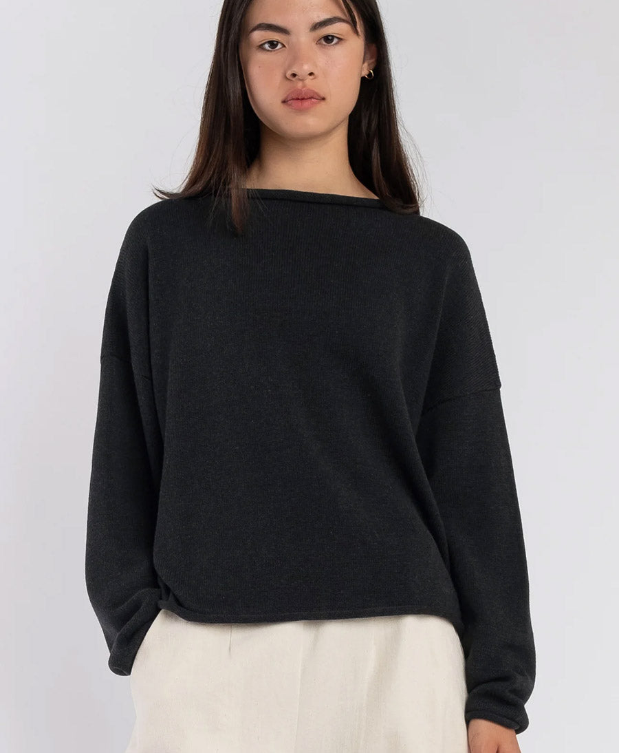 Strickpullover Faded Black Rolled Sweater - Anthrazit