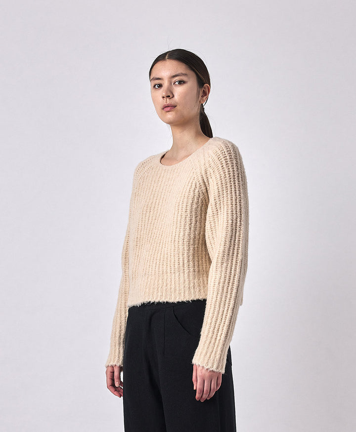 Strickpullover Chunky Cropped Sweater - Hellbeige