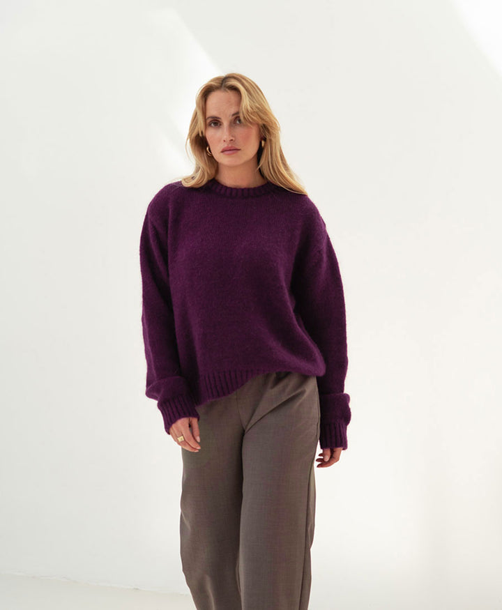 Strickpullover Claudia - Aubergine