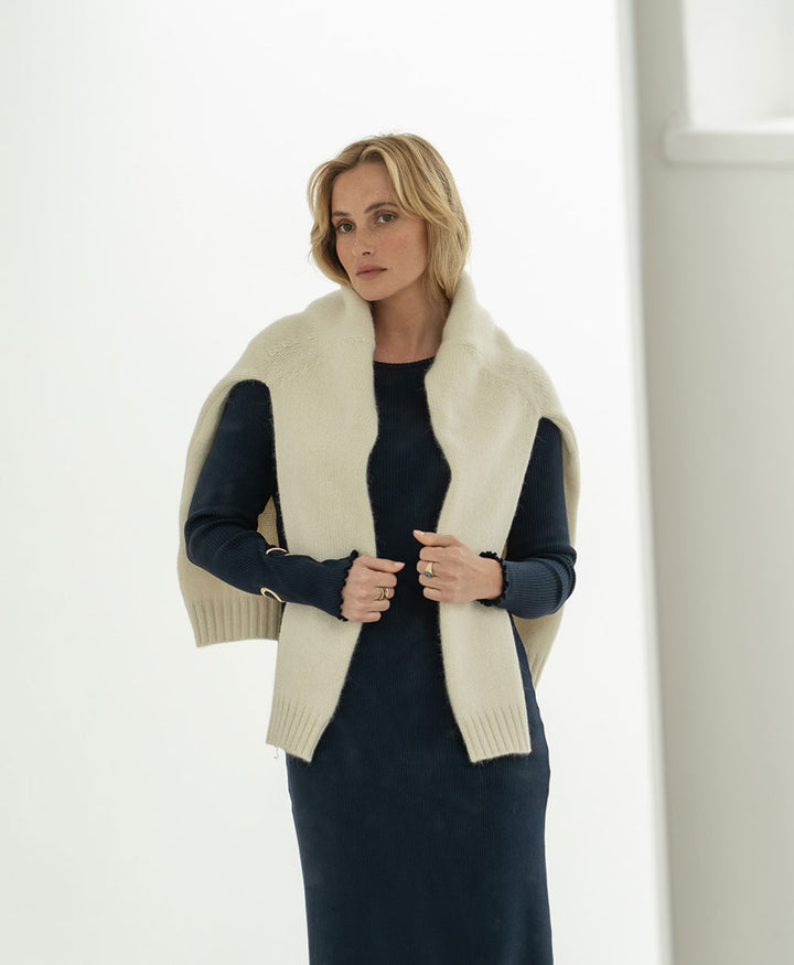 Langer Strickpullover Claudia - Ivory