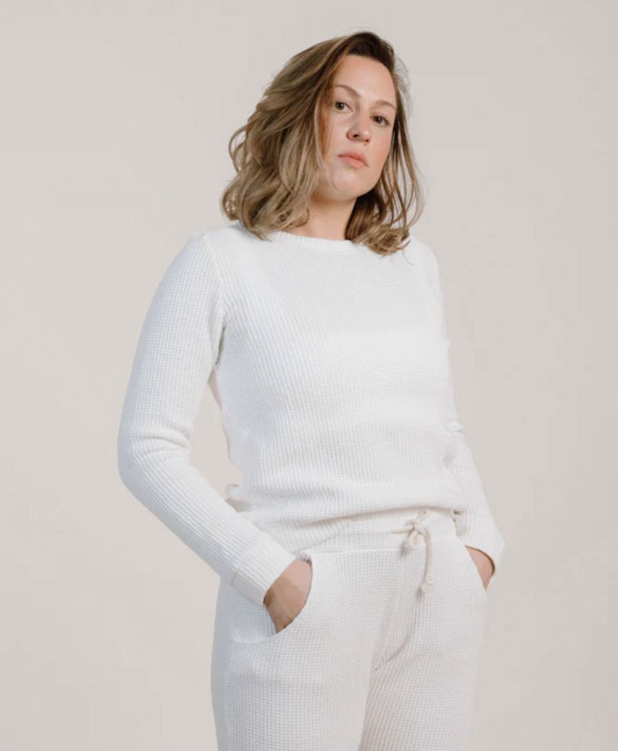 Sweater KALI aus Bio-Baumwolle  - Weiss
