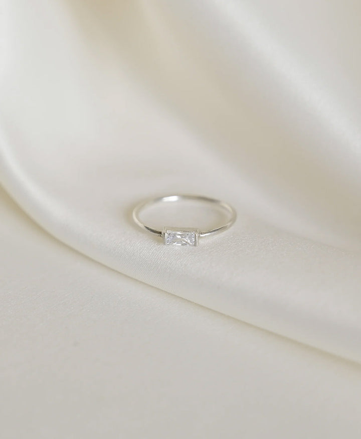 Fingerring Silber "Rectangle Gemstone Ring"
