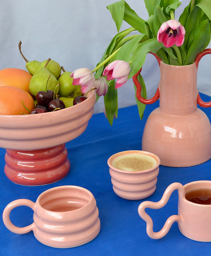 Tasse aus Keramik - Ripple Mug Rosa