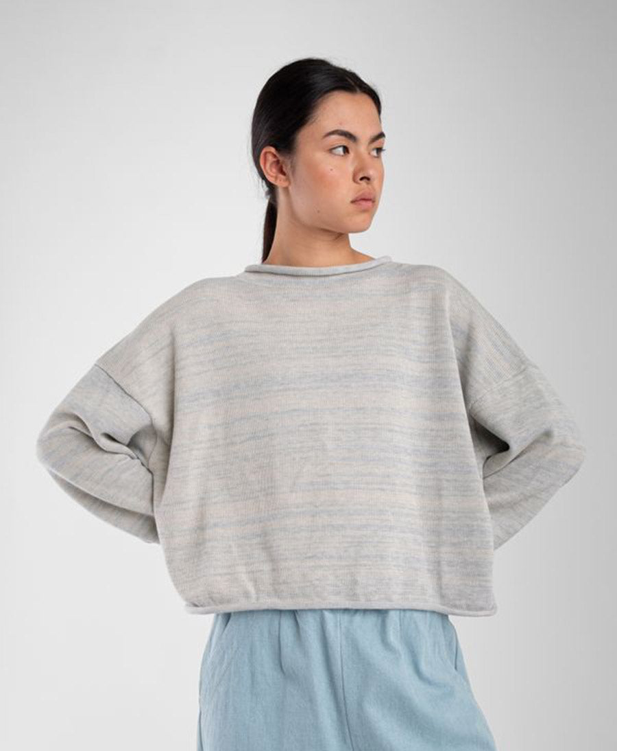 Strickpullover Heather Grey Rolled Sweater - Mehrfarbig