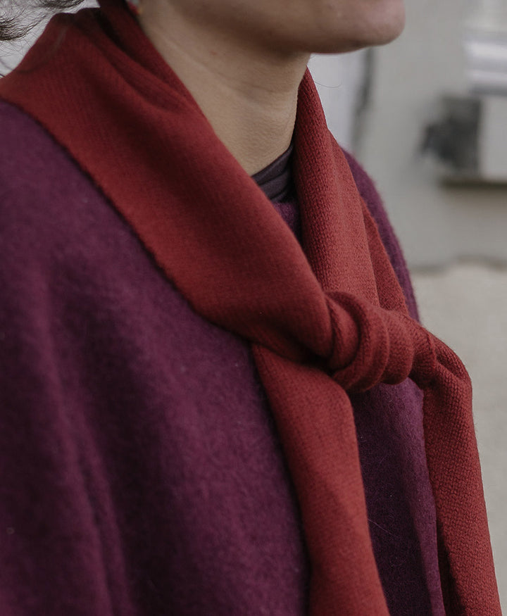 Triangel-Strickschal / Bandana aus Kaschmir - Rot