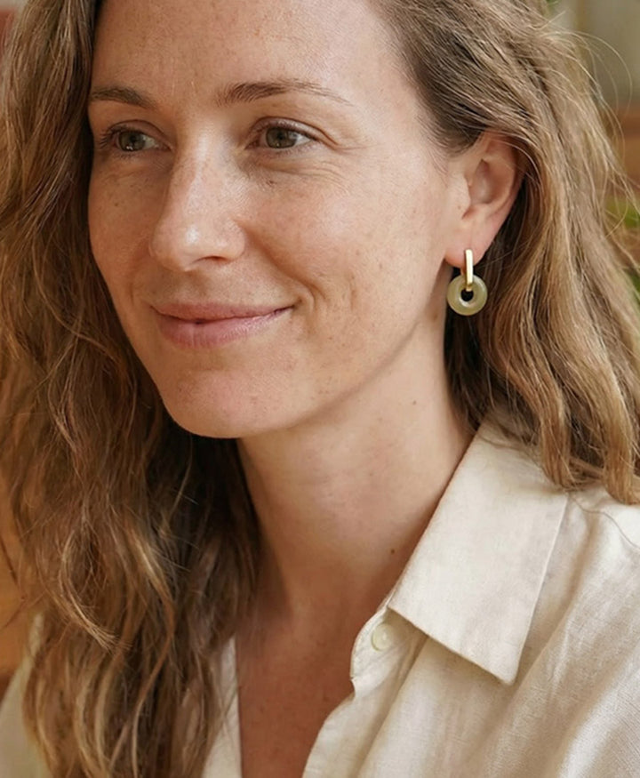 Eckige Creolen DINA mit Klappverschluss - Vermeil