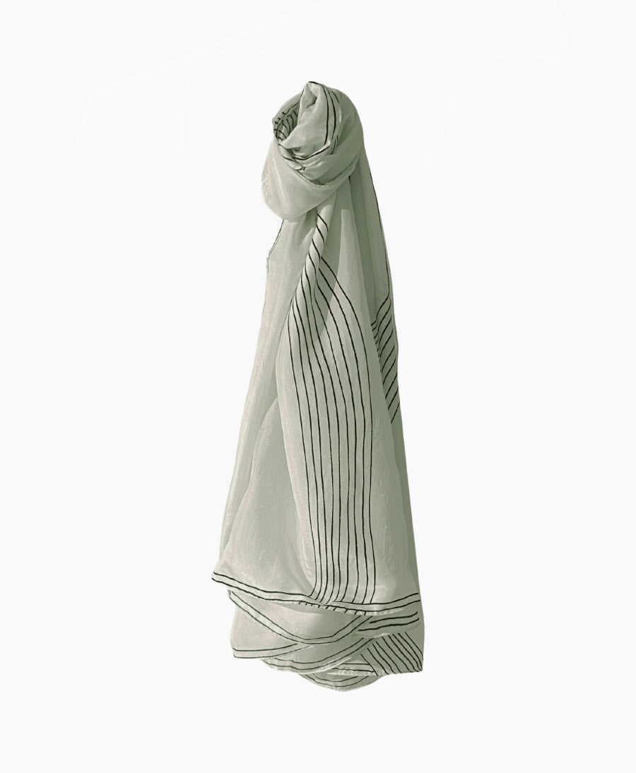 Grosses Tuch RONJA aus Seide (Peace Silk) - Salbei