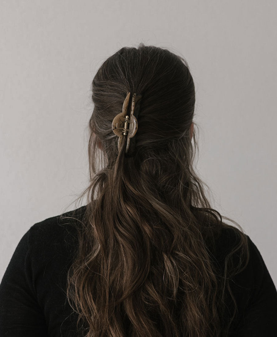 Haarklammer MIRA - Sandgrau Tortoise