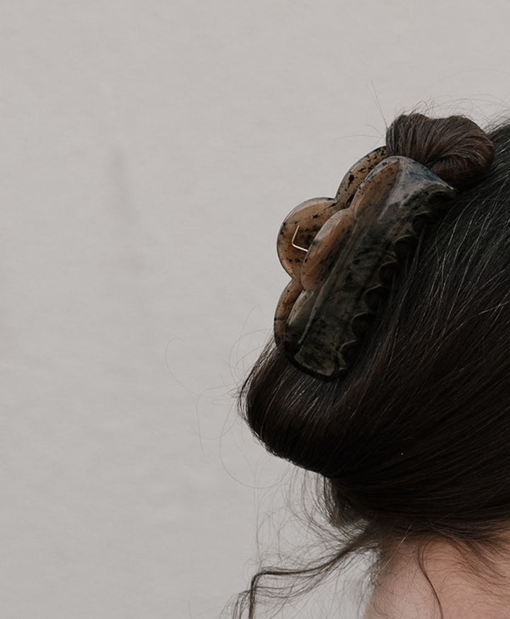 Haarklammer MIRA - Sandgrau Tortoise