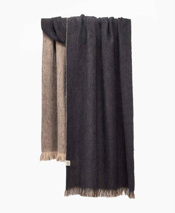 Halstuch Alpaka Schal - Doble Black & Sandstone