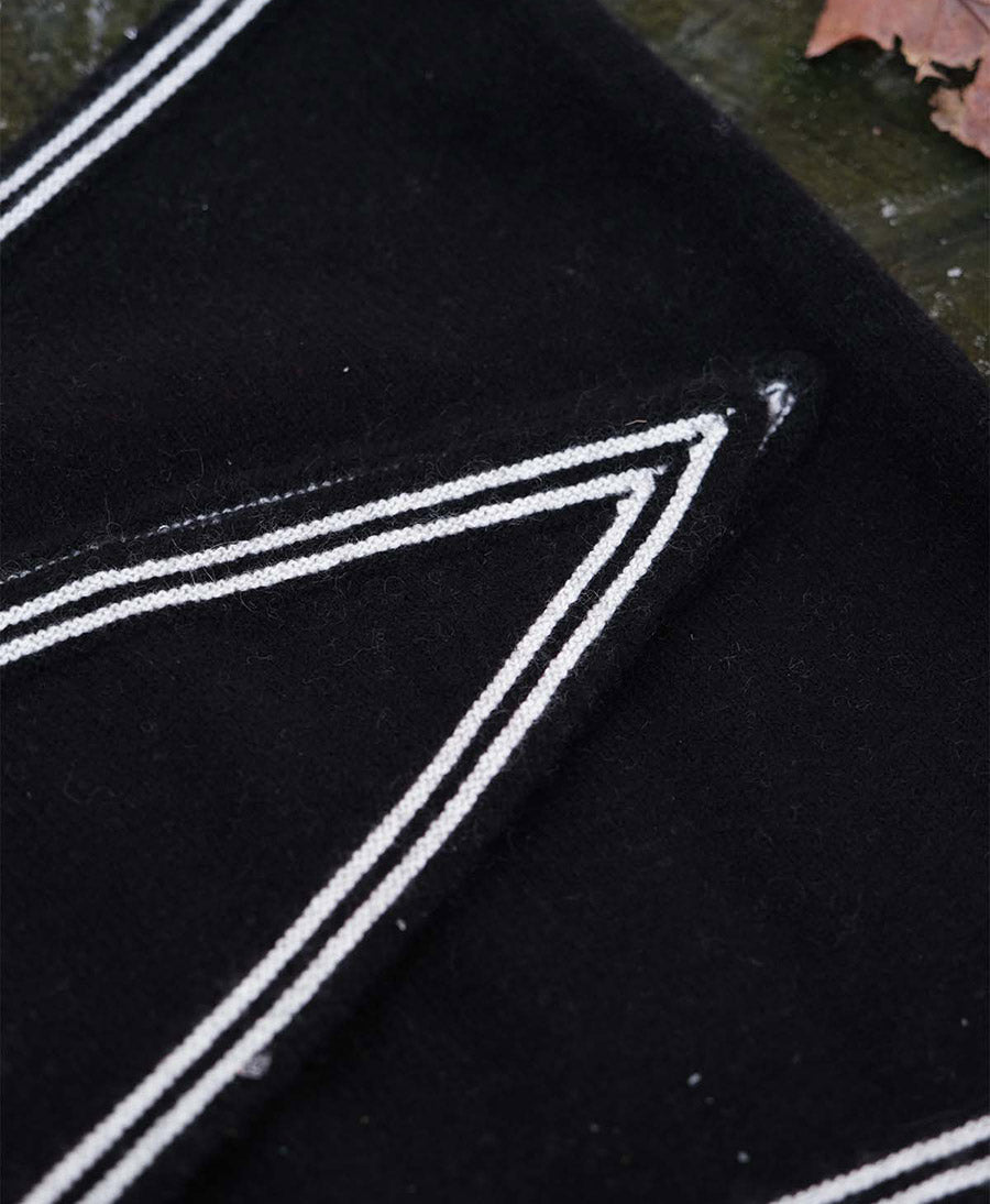 Kleiner Gestrickter Schal / Foulard aus Kaschmir - Schwarz / Weiss - Oats & Rice - clomes