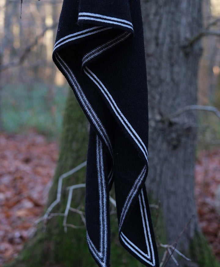 Kleiner Gestrickter Schal / Foulard aus Kaschmir - Schwarz / Weiss - Oats & Rice - clomes