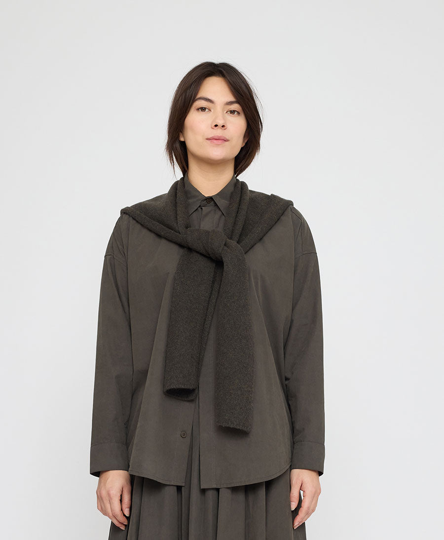 Schal mit Kapuze "Hooded Scarf" - Olivbraun
