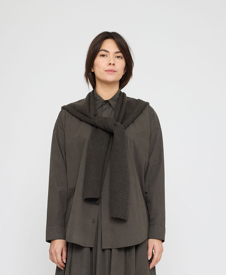 Schal mit Kapuze "Hooded Scarf" - Olivbraun
