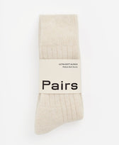 Socken weiche Alpaka Gerippt Pairs in Creme