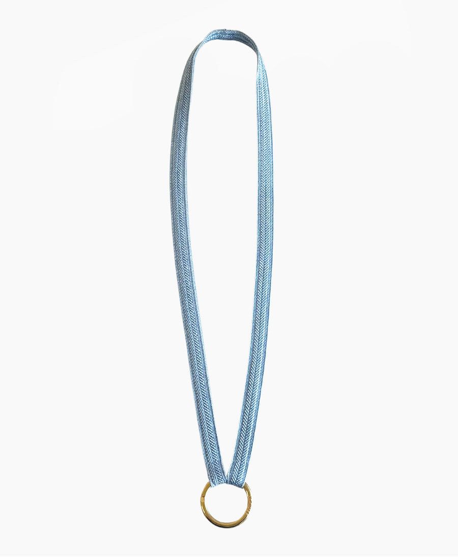 Schlüsselband mit Messing Schlüsselring - Aquamarine