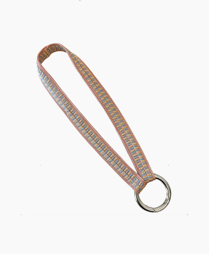 Kurzes Schlüsselband mit silbrigem Karabiner - Cotton Candy