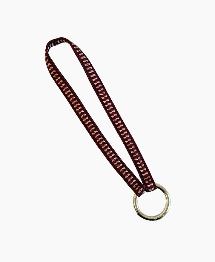 Kurzes Schlüsselband "Zahra Mini" mit silbrigem Karabiner - Cherry Blossom
