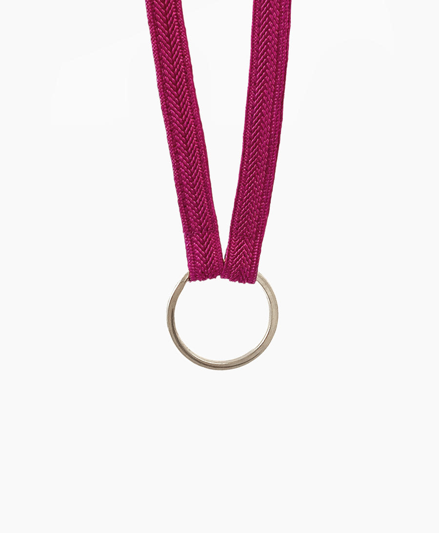 Schlüsselband mit silbrigem Ring - Fuchsia
